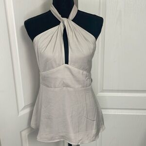 Banana Republic halter-neck top in oyster color size 12 silk like fabric